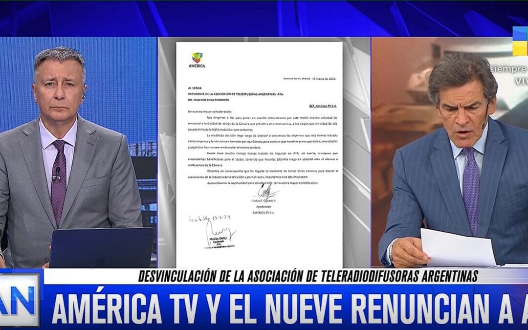 América TV y ElNueve renunciaron a ATA (Asociación de Teleradiodifusoras Argentinas)