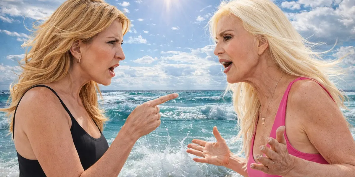 Graciela Alfano y Susana Giménez en la playa