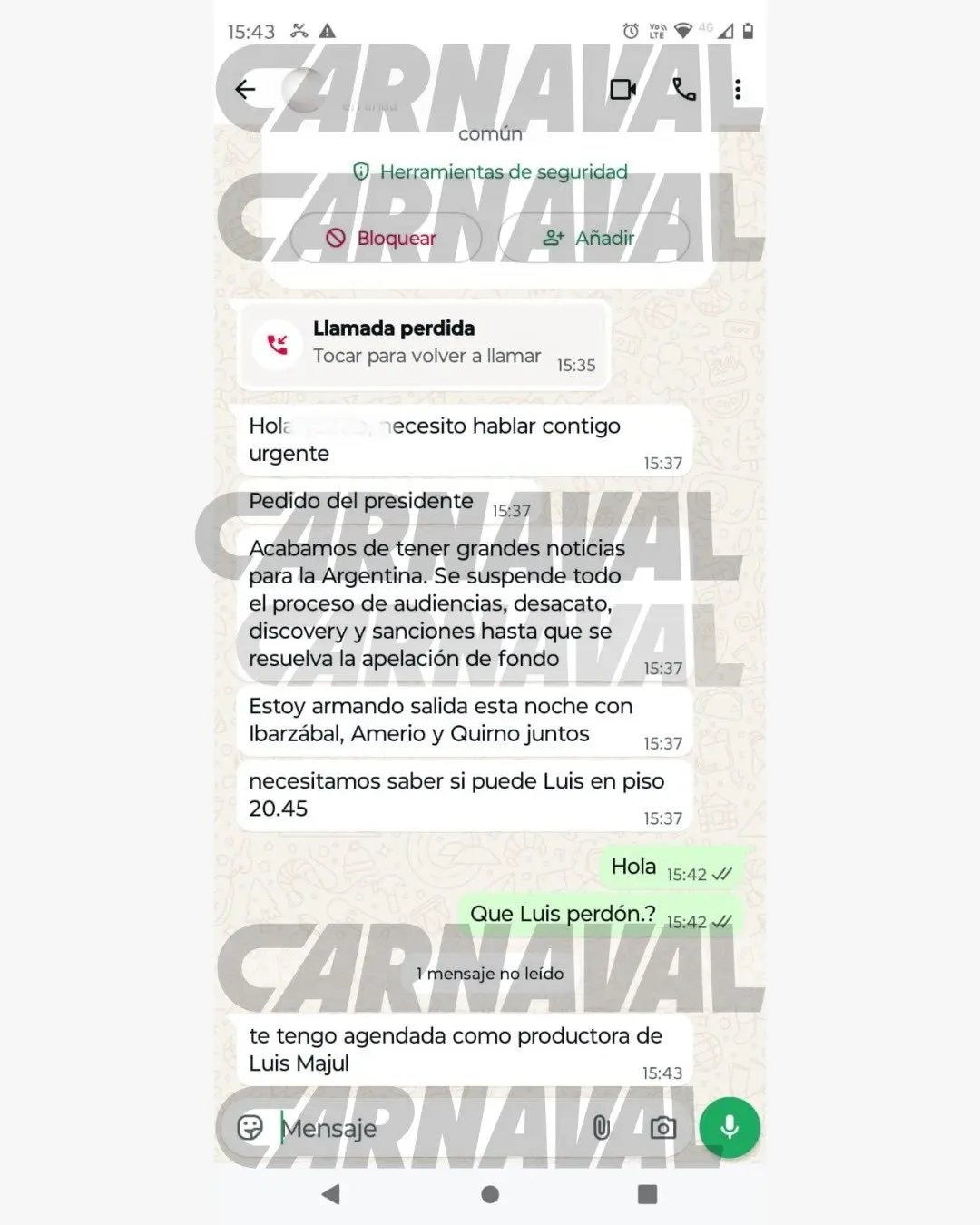 Chats del Gobierno con Luis Majul