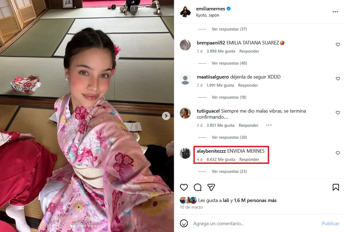 Emilia Mernes en las redes