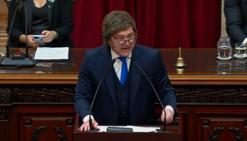 Rating de discurso de Javier Milei en Congreso