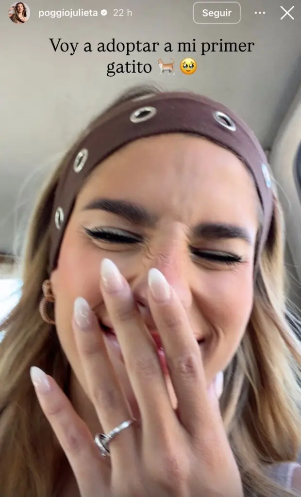 Julieta Poggio emocionada