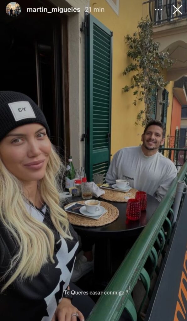 Historia de Instagram de Martín migueles junto a Wanda Nara