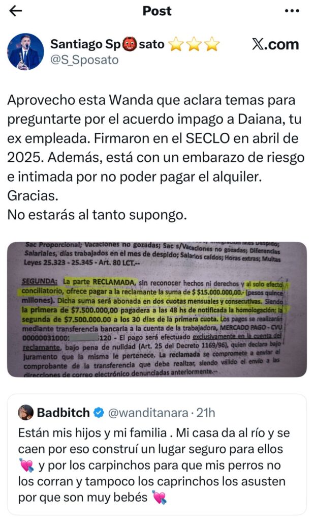 Tweet de Santiago Sposato