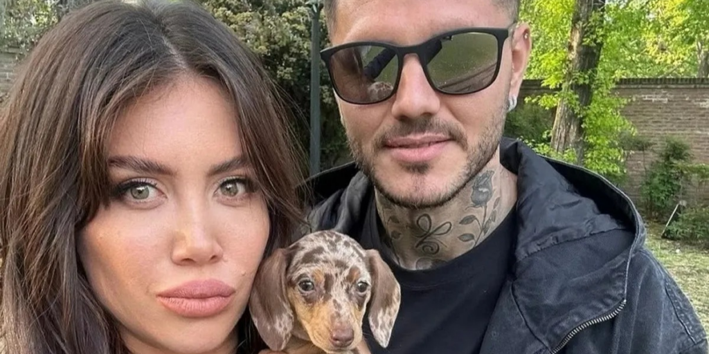 Wanda Nara y Mauro Icardi con su perro
