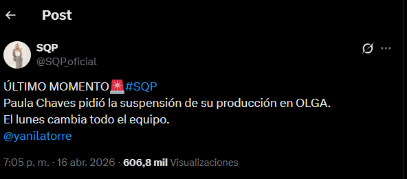 Yanina Latorre expuso la situación que vive Paula Chaves con sus productores en OLGA 