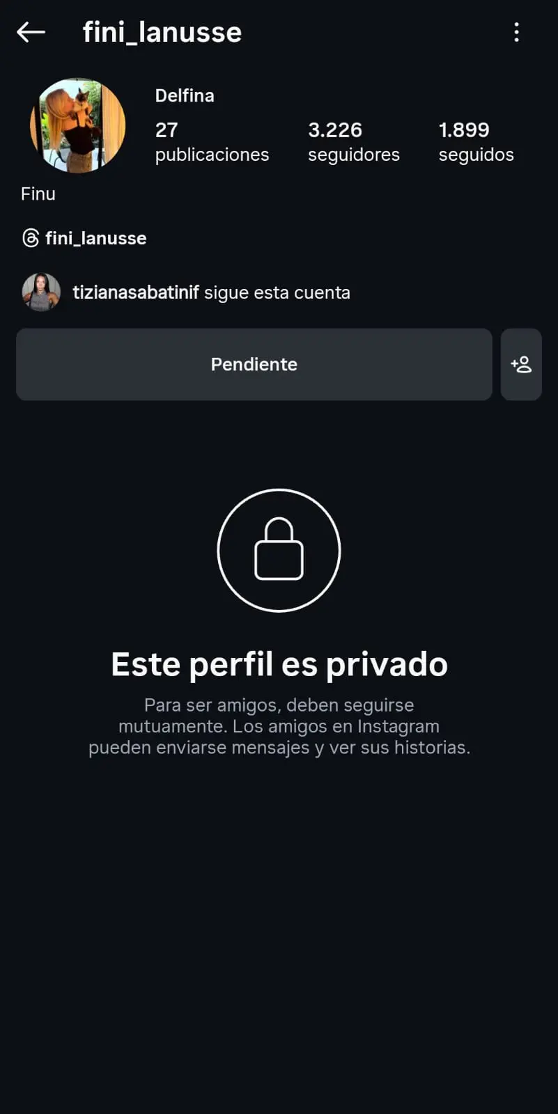La cuenta de Instagram de Delfina Lanusse