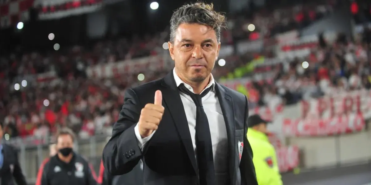 Marcelo Gallardo en la cancha de River