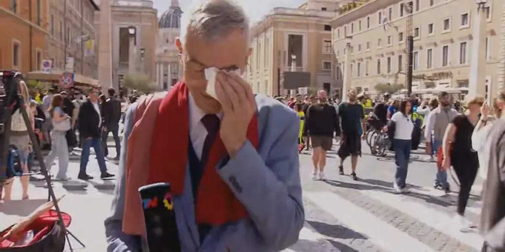 Nelson Castro llorando