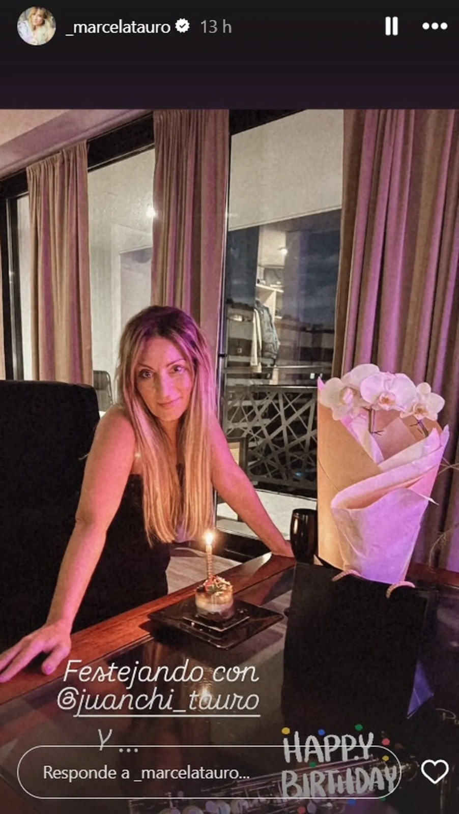 Historia de Instagram de Marcela Tauro