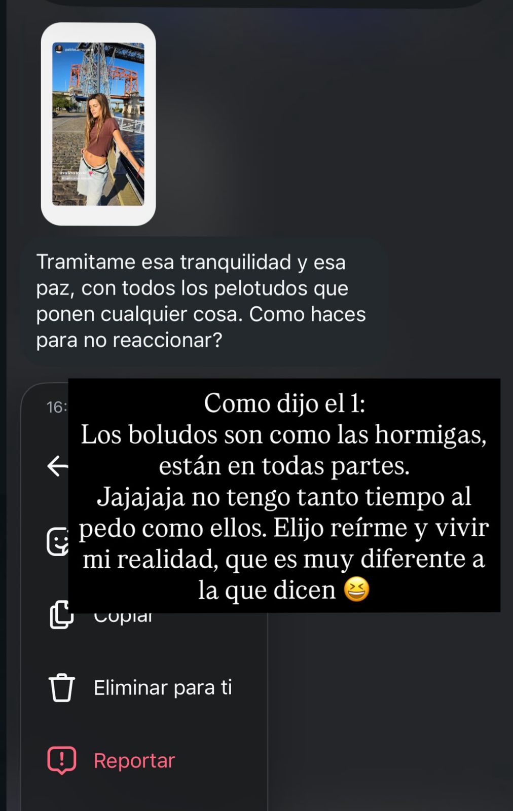 Valentina Salcedotambién aclaró que no está separada de Pablo Carrozza