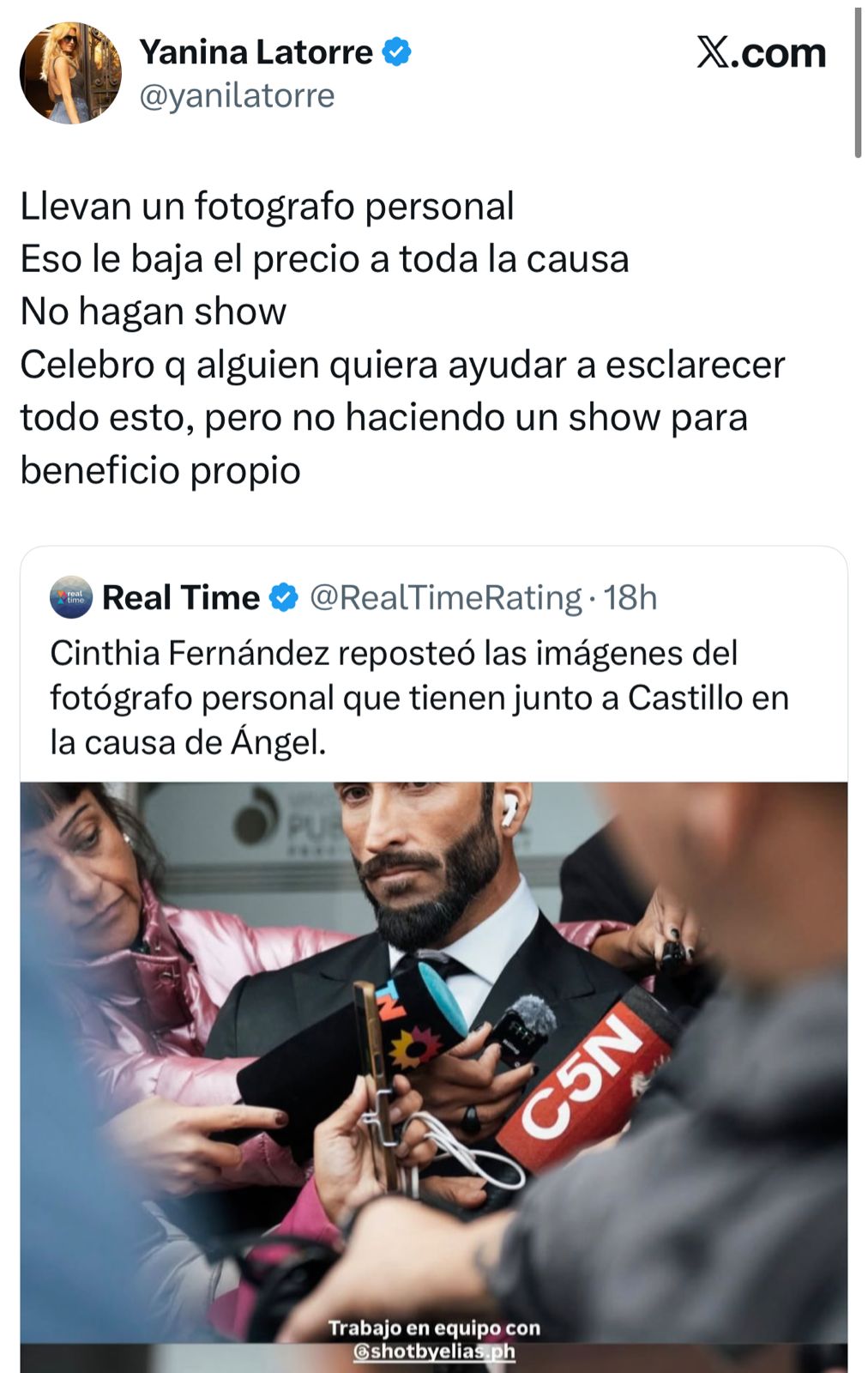 Yanina Latorre destrozó a Roberto Castillo y Cinthia Fernández