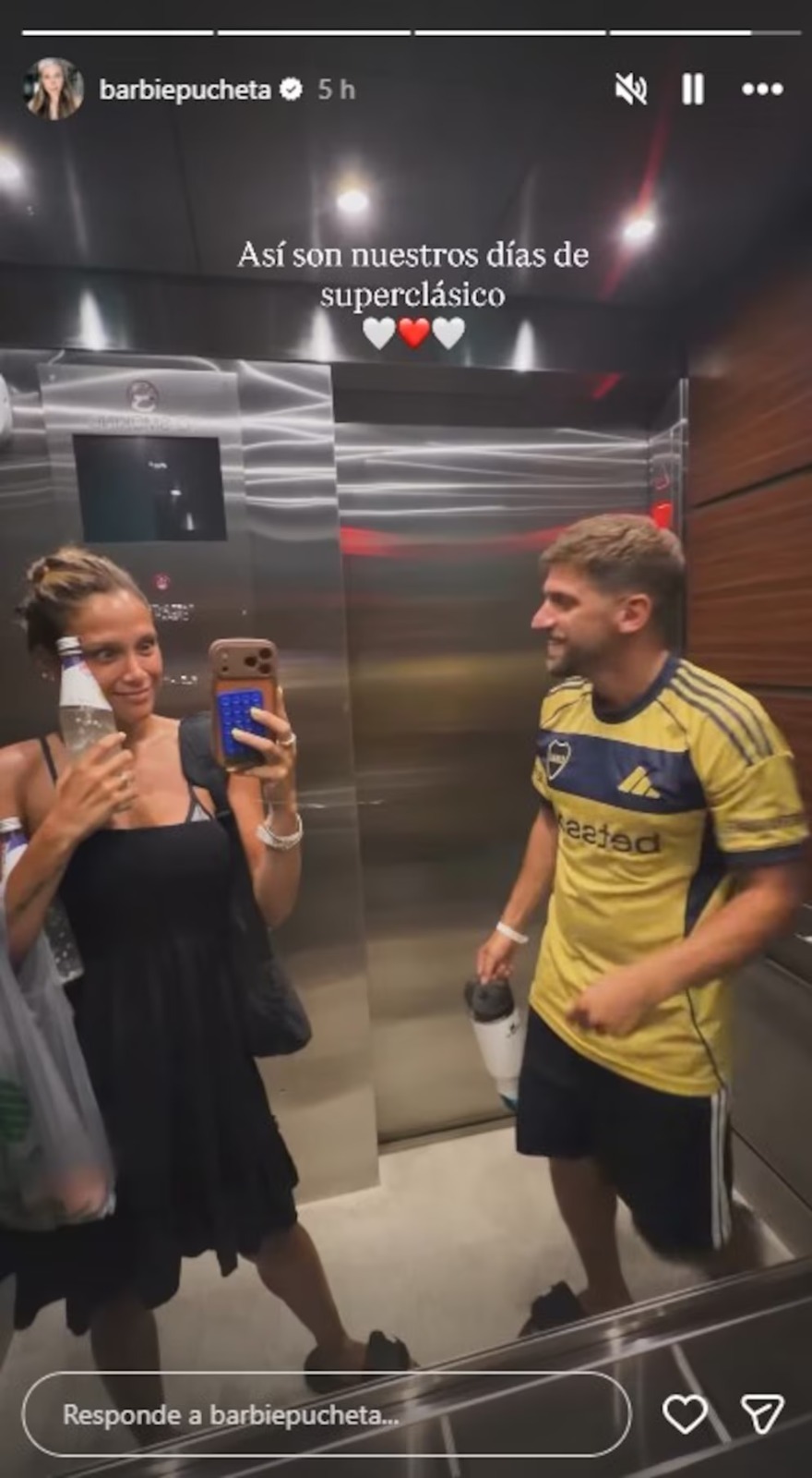 Barbie Vélez, hincha de River, vivió el Superclásico con su pareja, fan de Boca