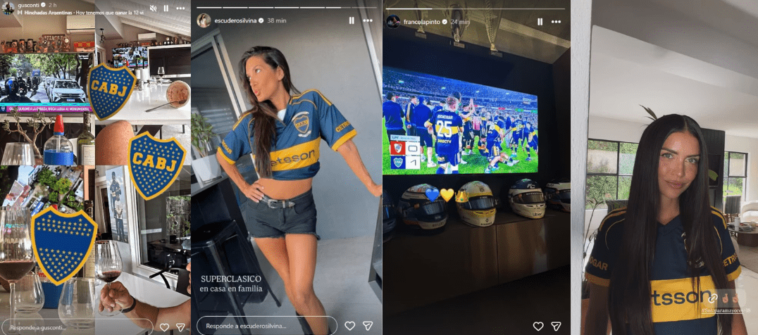 Los famosos de Boca hicieron vibrar las redes sociales en un domingo de Superclásico 