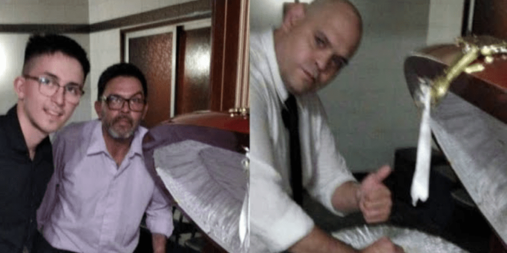 Se sacaron una foto con los restos de Maradona