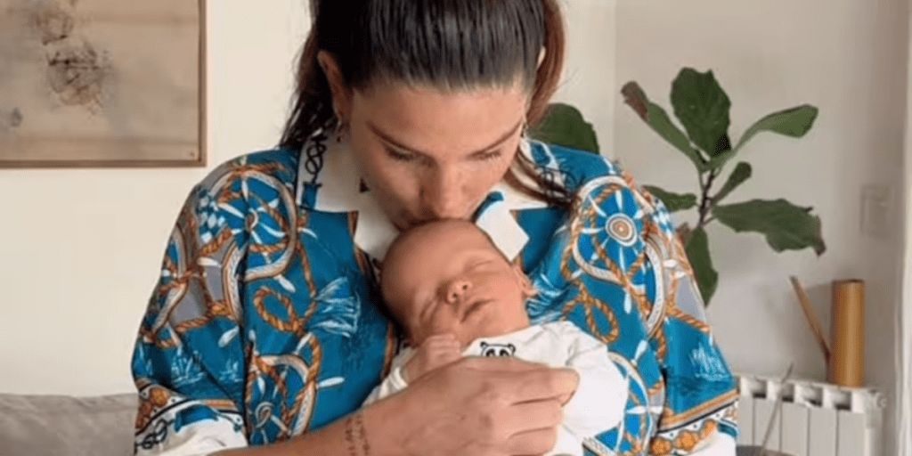 Juana Repetto y su bebé