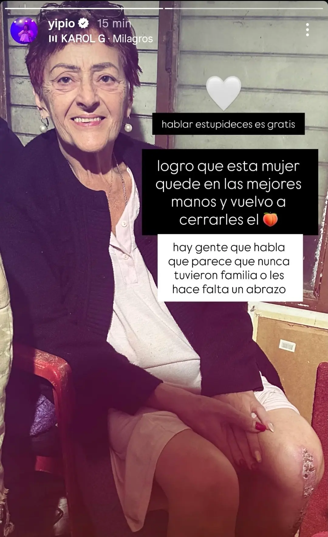 Así está la mamá de Yipio