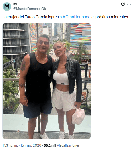 Mariela Prietto, la esposa del Turco García, podría ingresar a Gran Hermano.