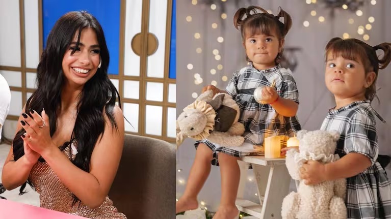 Daniela Celis y sus hijas