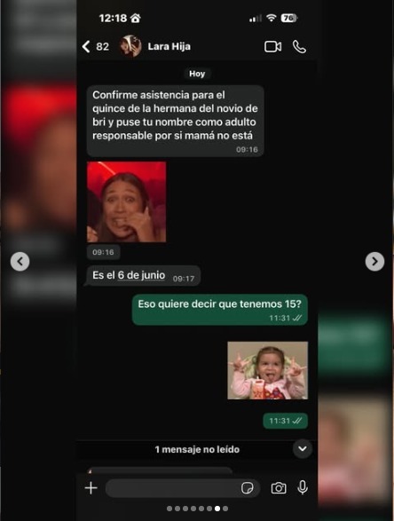 Yipio compartió una conversación de su novio y su hija como prueba de que está todo bien 