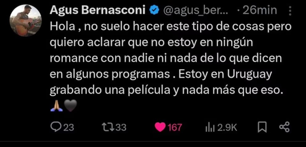 Tweet de Agustín Bernasconi