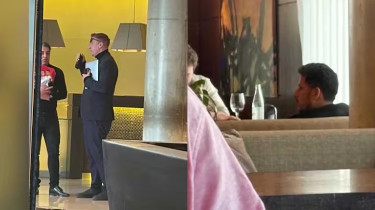 Maxi López y Martín Migueles en un hotel