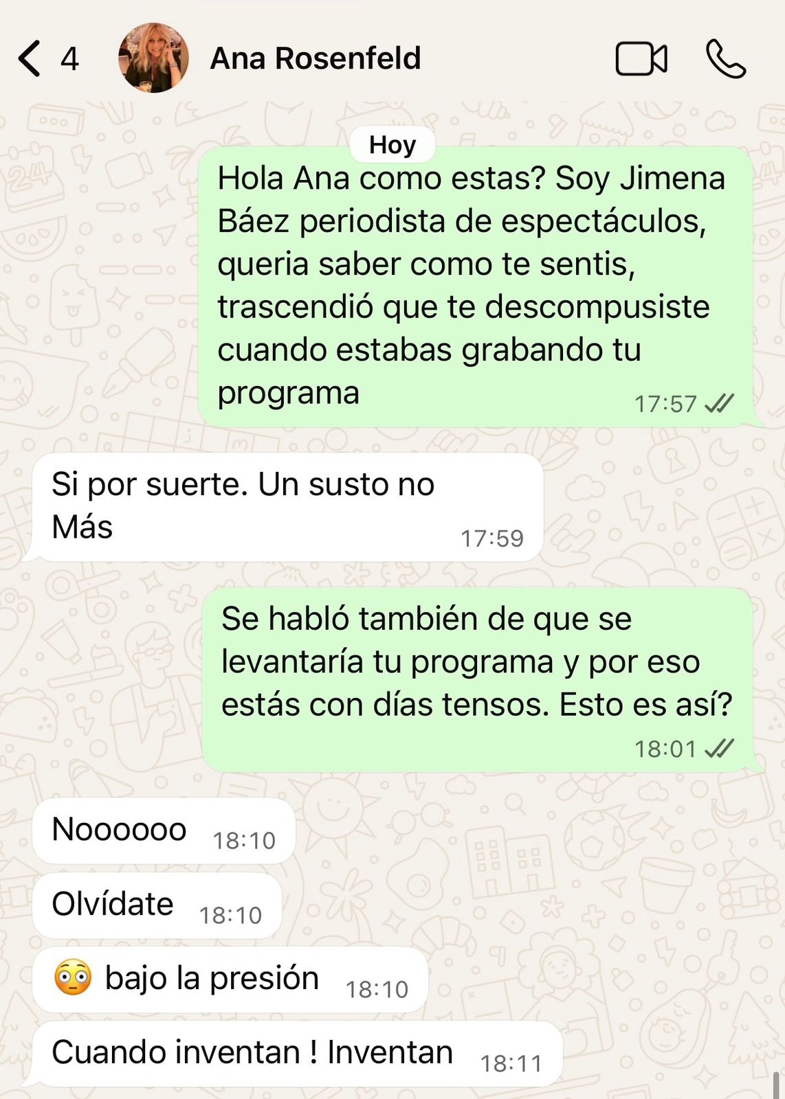 Ana Rosenfeld problemas de salud