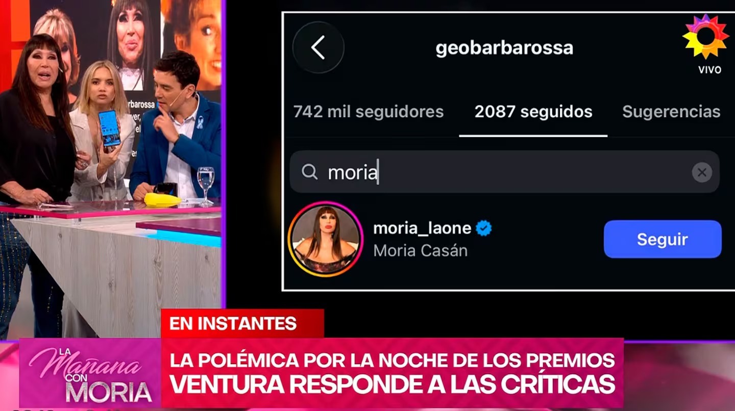 Georgina Barbarossa volvió a seguir a Moria Casán en Instagram