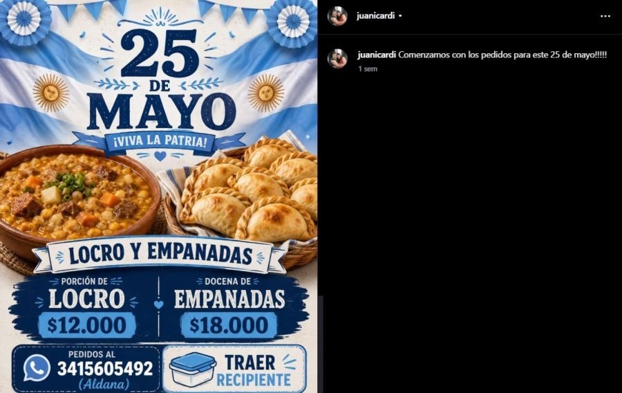 Un año más, el papá de Mauro Icardi vende locro por el 25 de mayo