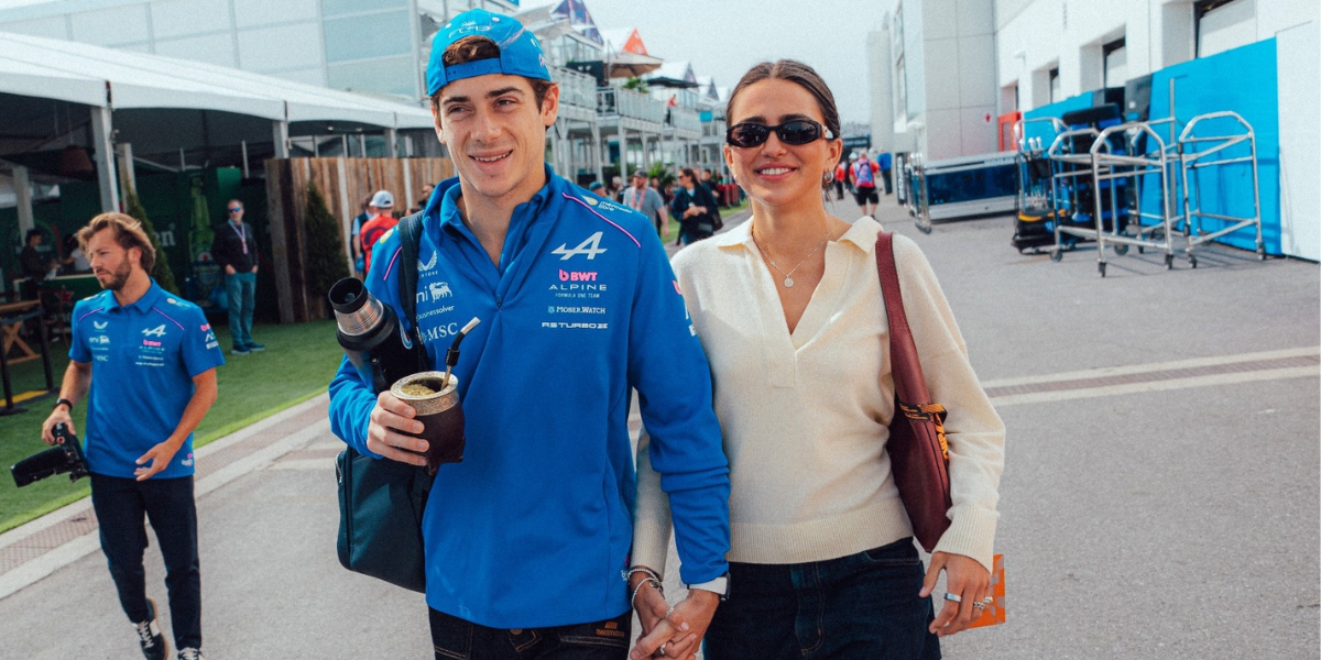 Franco Colapinto y Maia Reficco en el Gran Premio