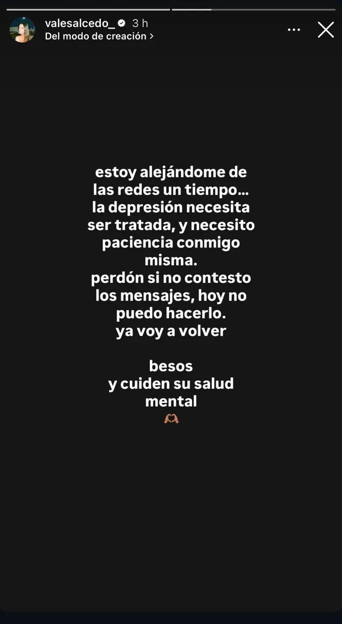 La confesión de Vale Salcedo