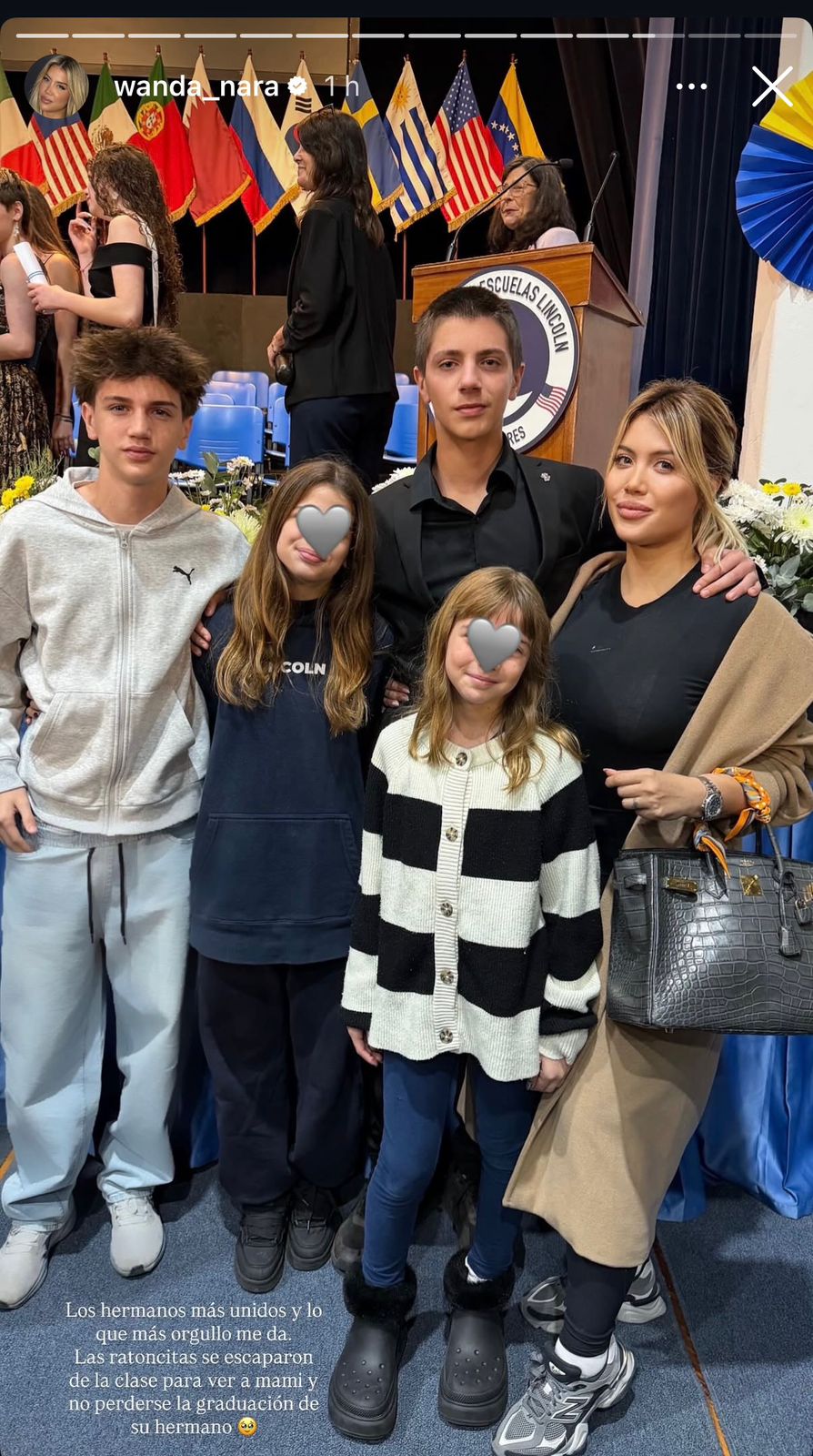 Wanda Nara con sus hijos