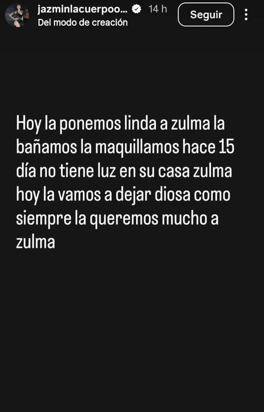 Publicación de Jazmín La Cuerpo 