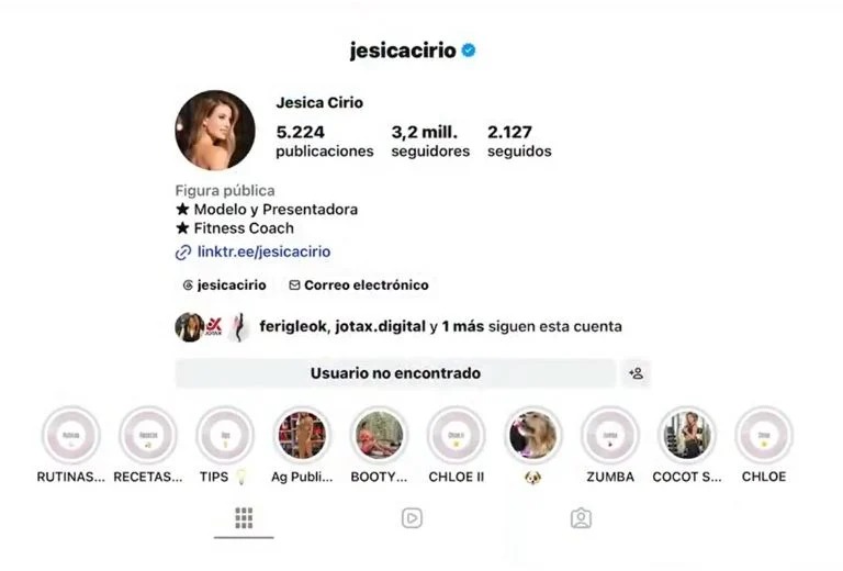 Jesica Cirio cerró su cuenta de Instagram