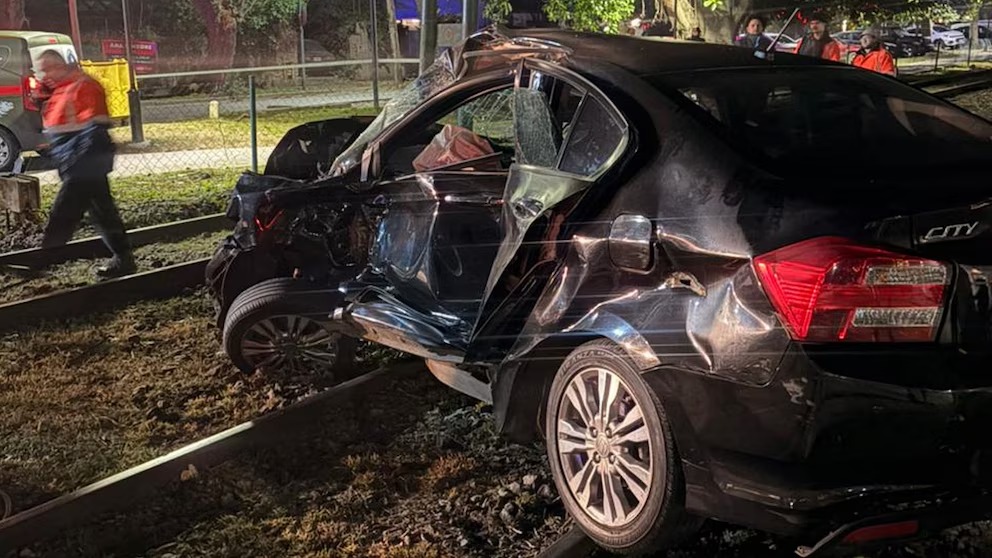 Así quedó el auto de Ernstina Pais 