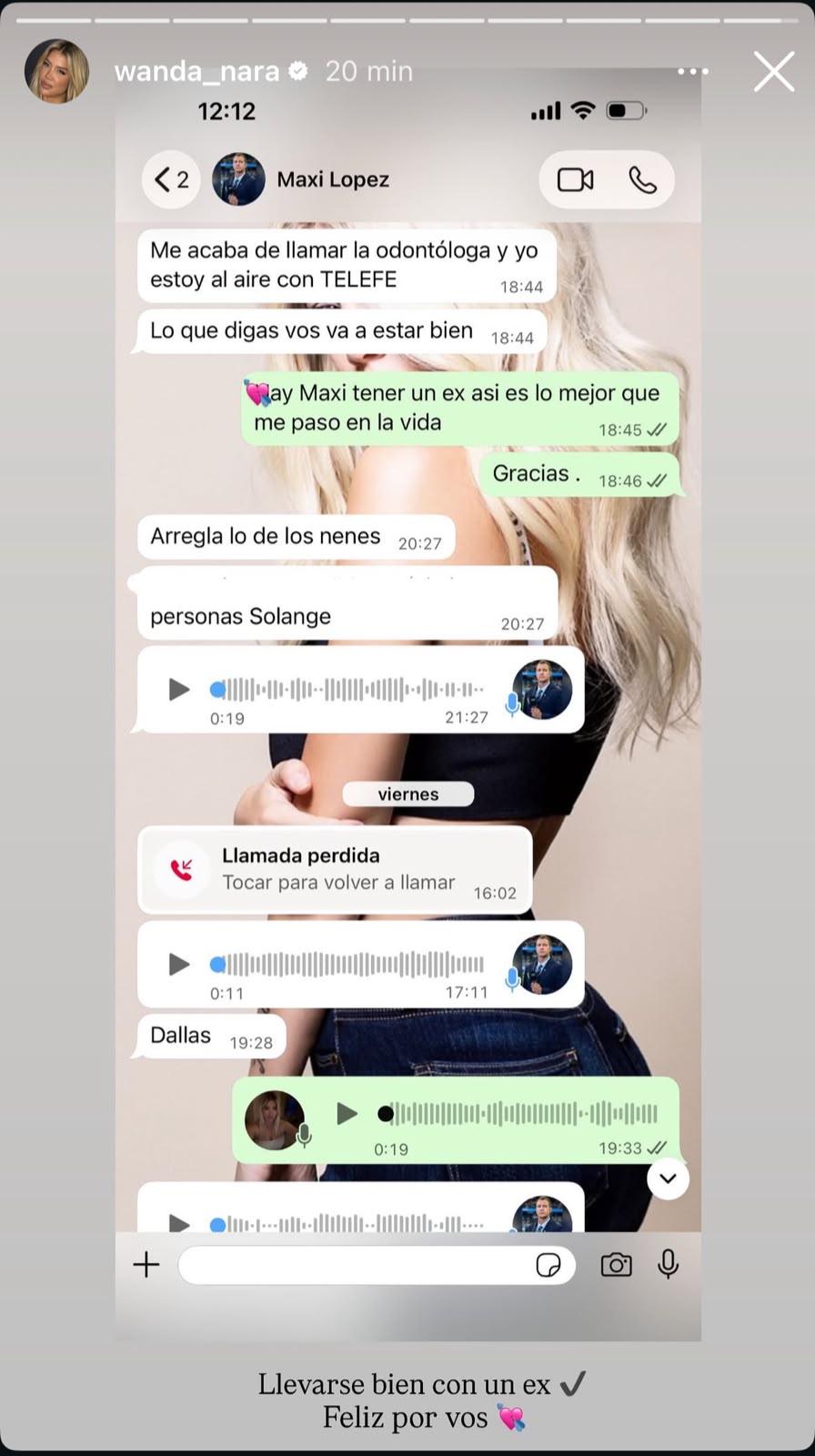 El mensaje de Wanda Nara