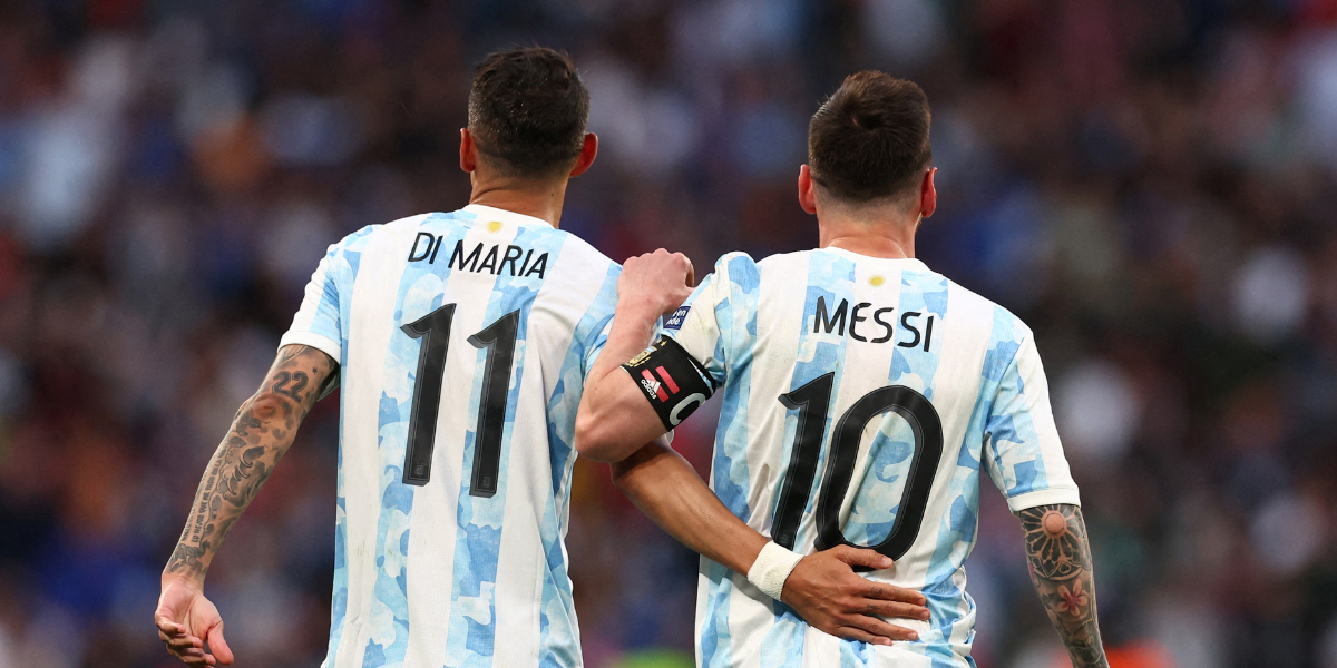 Di María y Lionel Messi