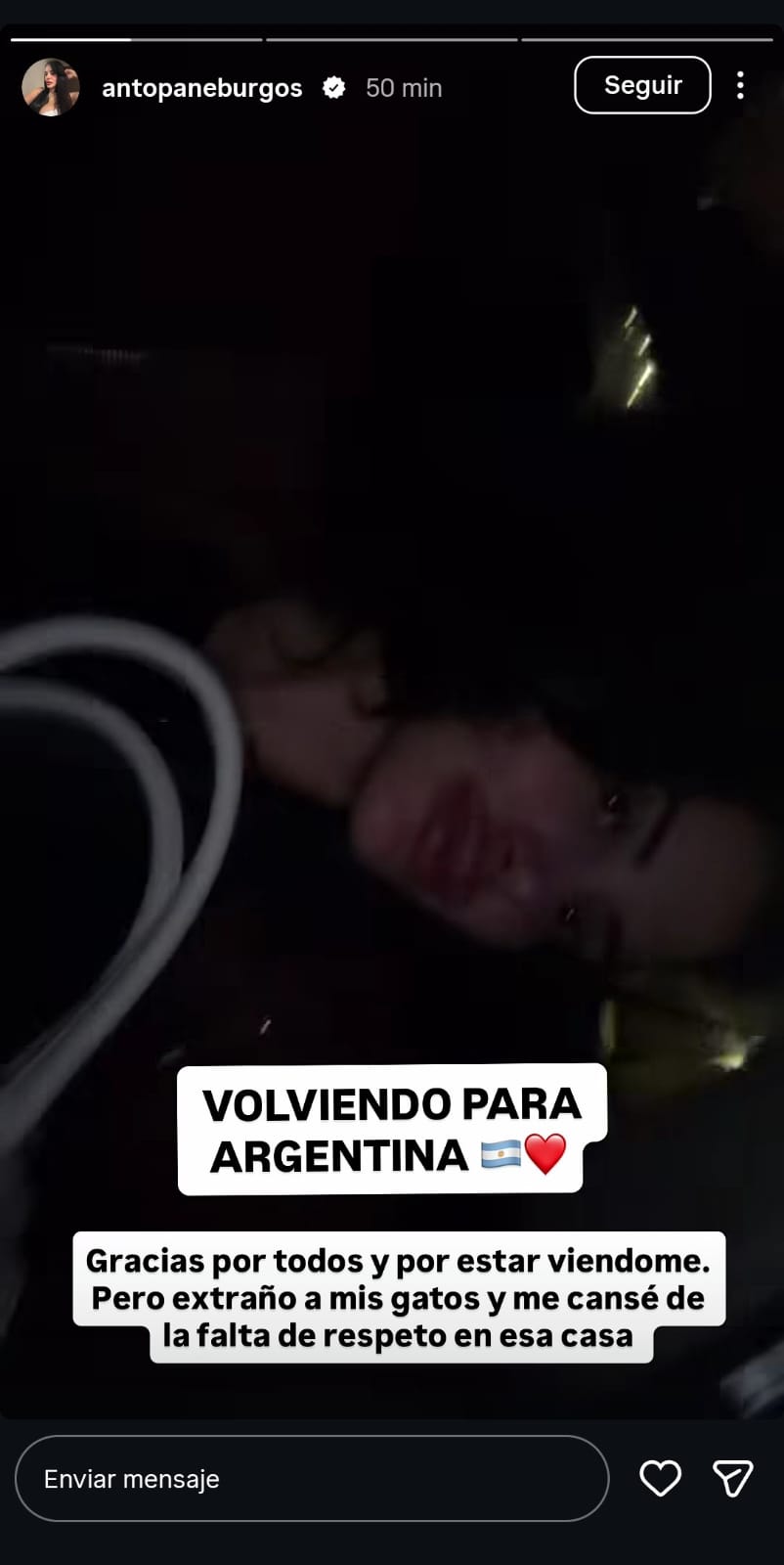 Así contó Anto Pane que regresa a la Argentina