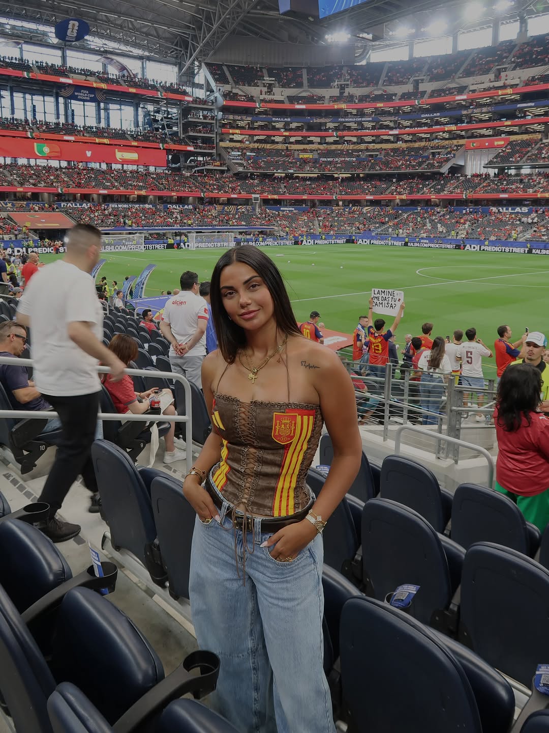 Claudia Rodríguez en uno de los partidos de España en el Mundial