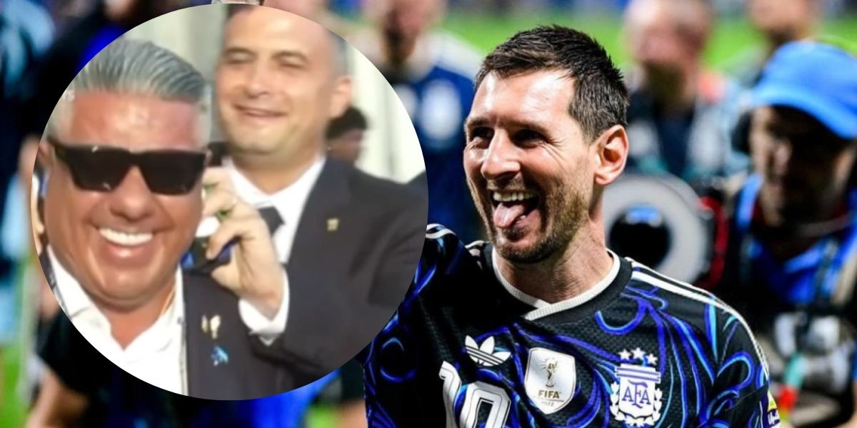 El Chiqui Tapia y Lionel Messi tras la victoria ante Inglaterra El Chiqui Tapia y Lionel Messi tras la victoria ante Inglaterra