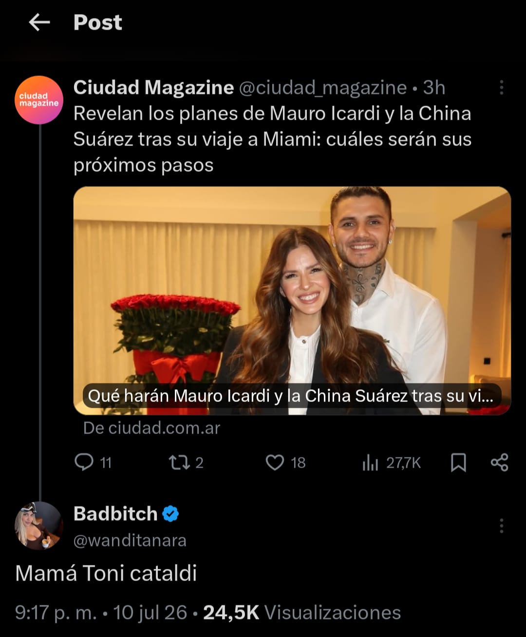El misterioso tuit de Wanda Nara