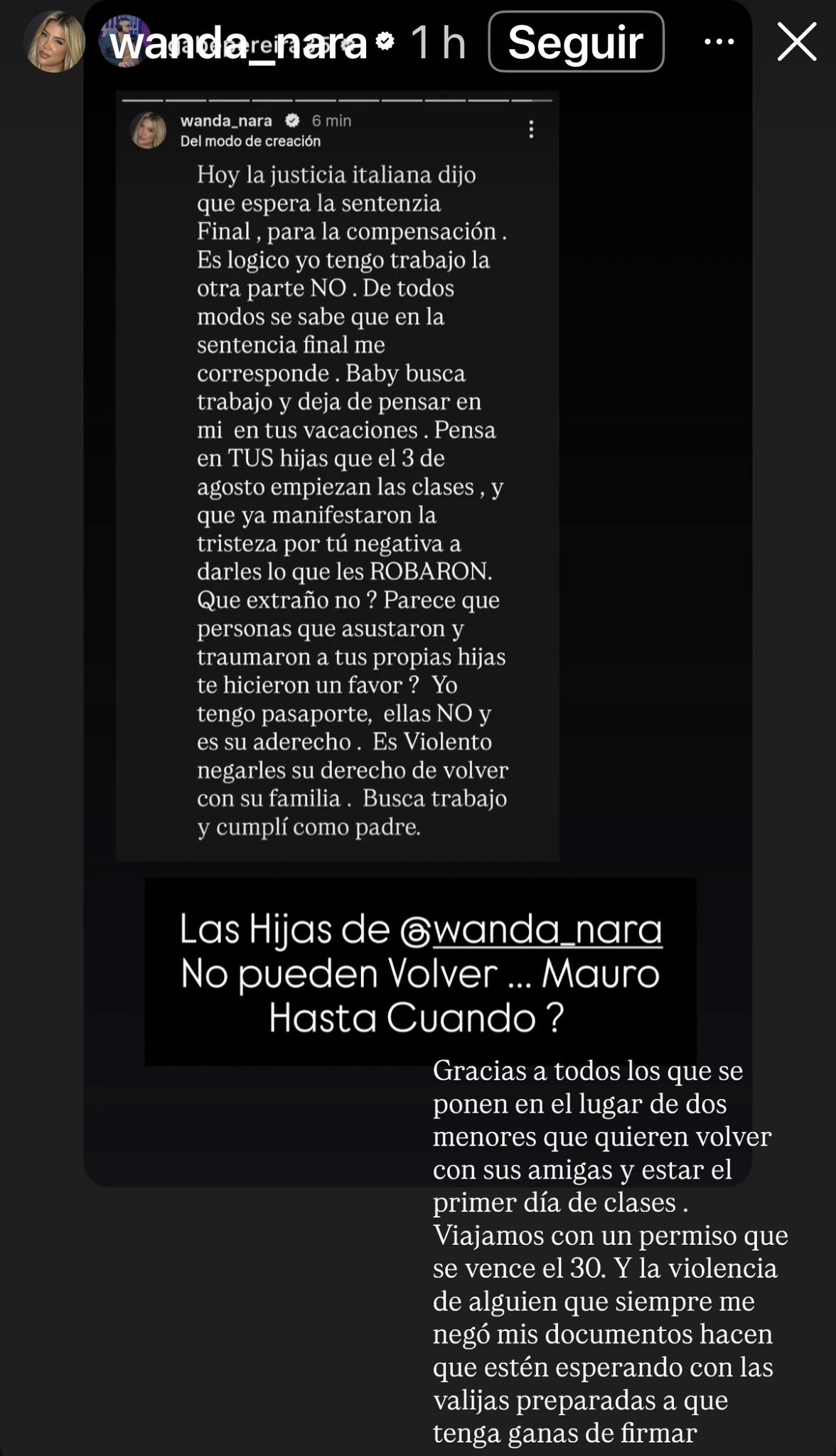La tremenda catarata de publicaciones de Wanda Nara contra Mauro Icardi que terminó en una grave acusación