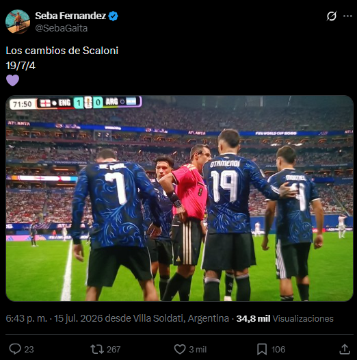 Los cambios de Lionel Scaloni y la señal estremecedora