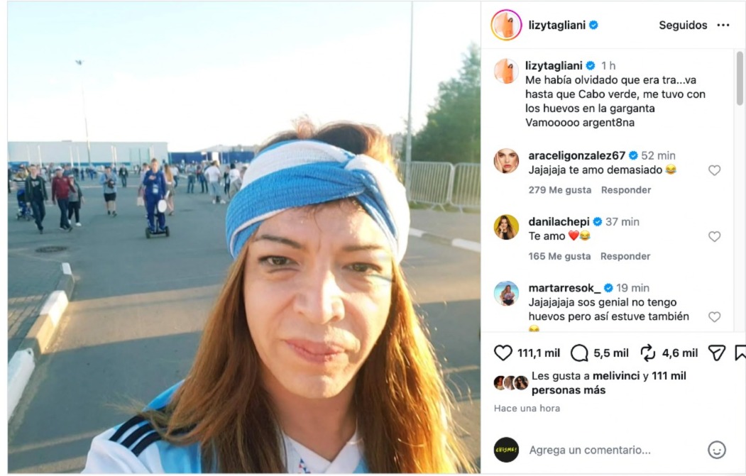 La confesión animal de Lizy Tagliani tras sufrir con la Selección Argentina: “Me había olvidado”