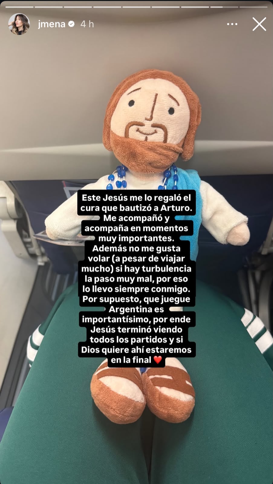Jimena Barón contó porqué llevó un Jesús al Mundial 2026