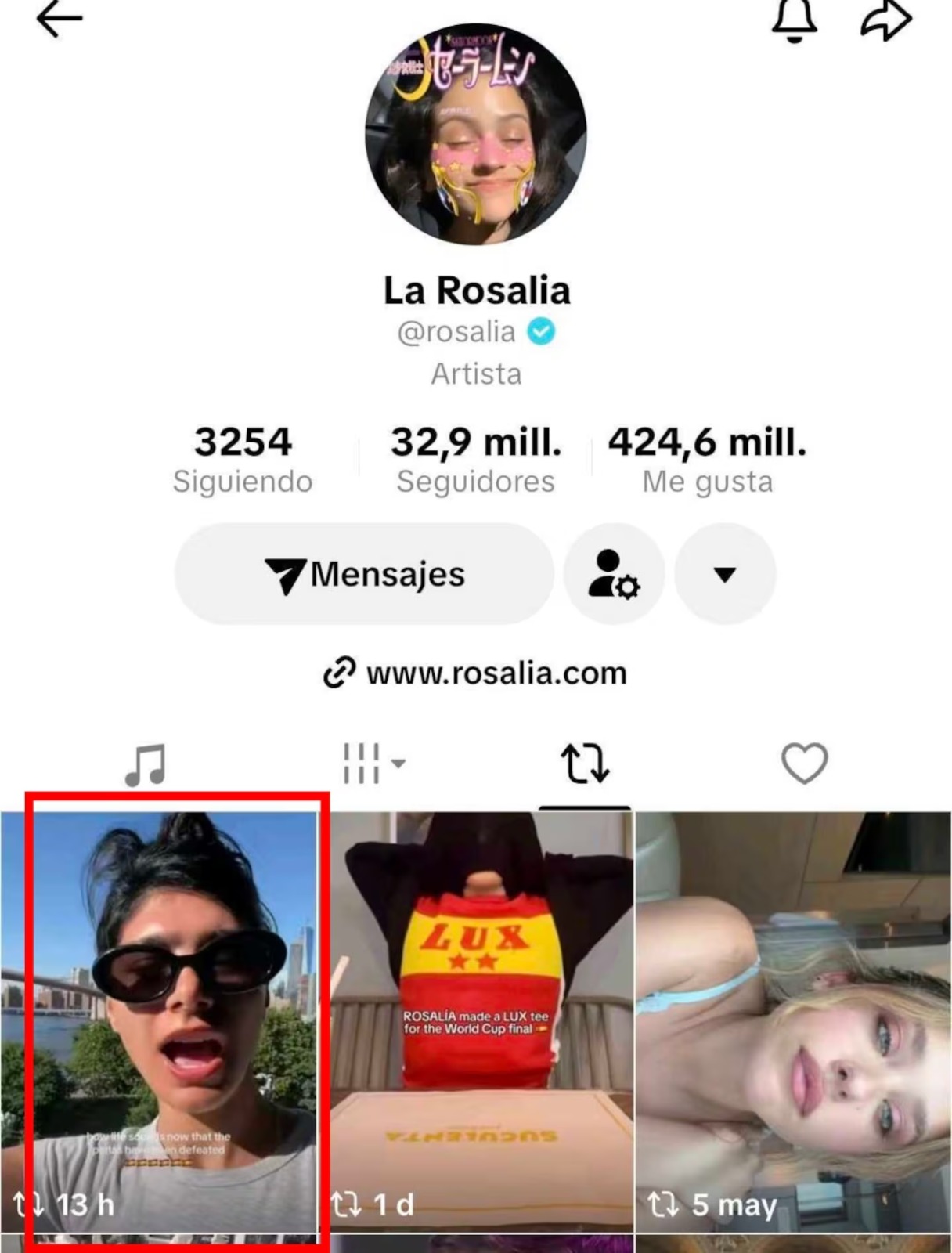 Tiktok de Rosalía