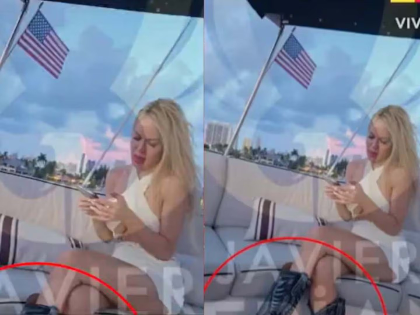 Escracharon a Luciana Salazar por subir con calzados a un yate en Miami