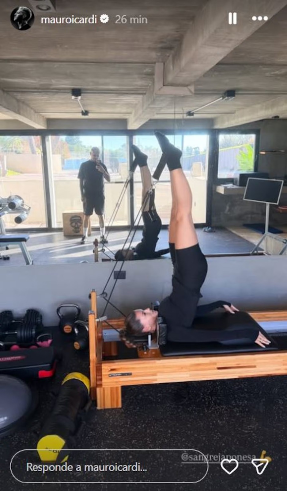 Mauro Icardi compartió una foto de la China Suárez haciendo Pilates 