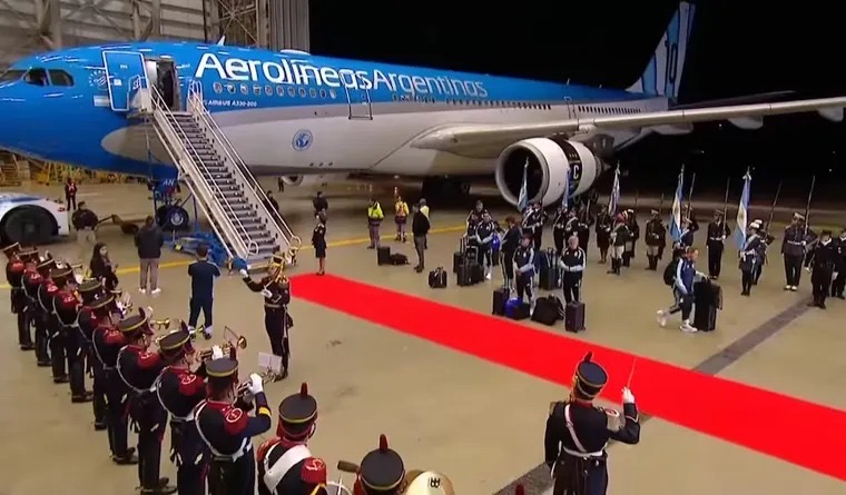 La Selección Argentina ya llegó a Buenos Aires