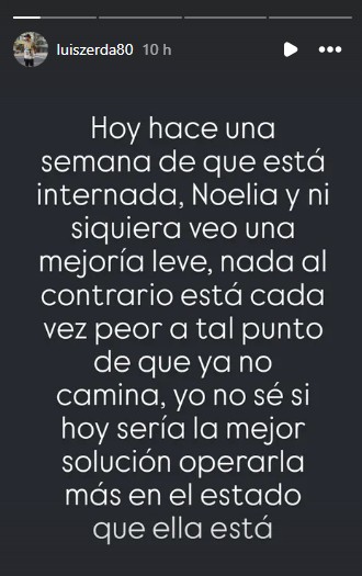 En Instagram, Luis Zerda reveló cómo está su esposa